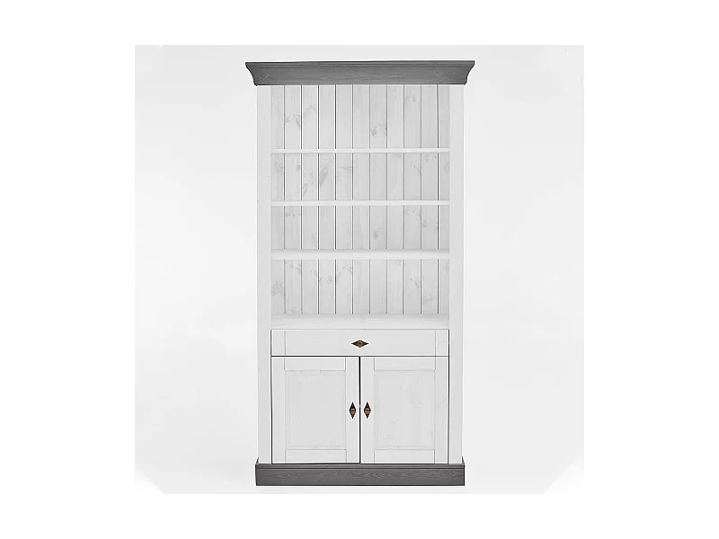 Holz Regal in Weiß und Grau Kiefer teilmassiv