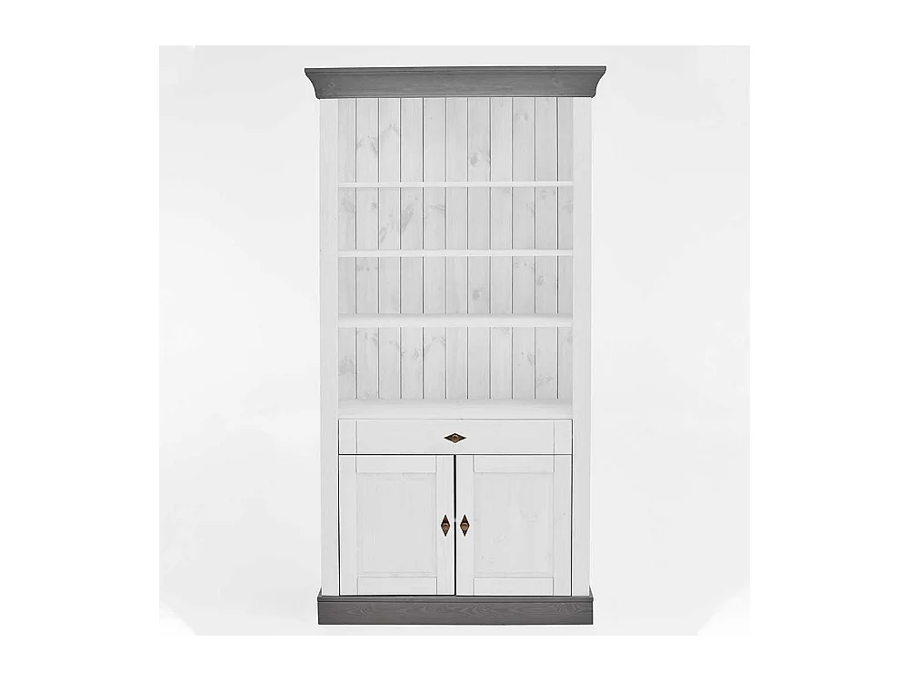 Holz Regal in Weiß und Grau Kiefer teilmassiv