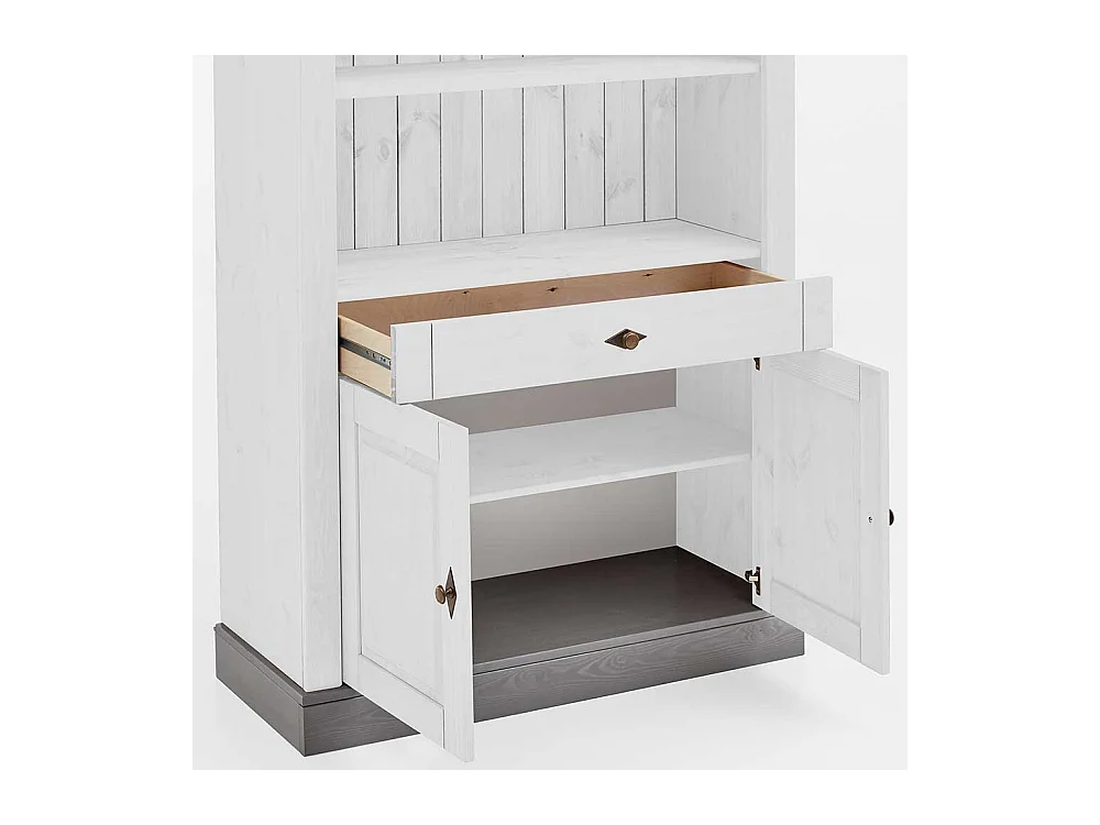 Holz Regal in Weiß und Grau Kiefer teilmassiv