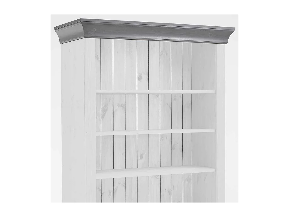 Holz Regal in Weiß und Grau Kiefer teilmassiv