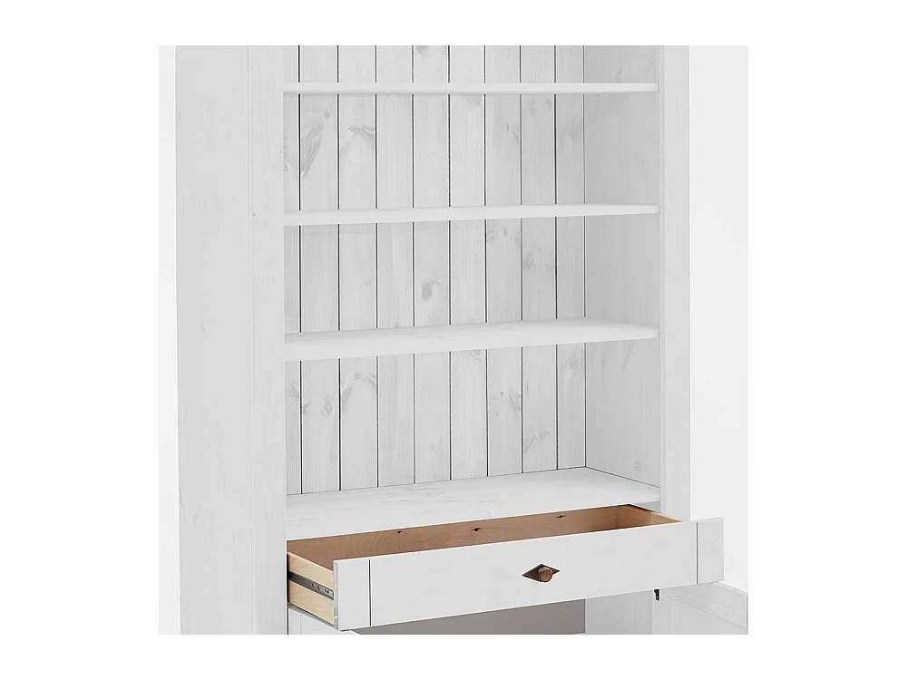 Holz Regal in Weiß und Grau Kiefer teilmassiv