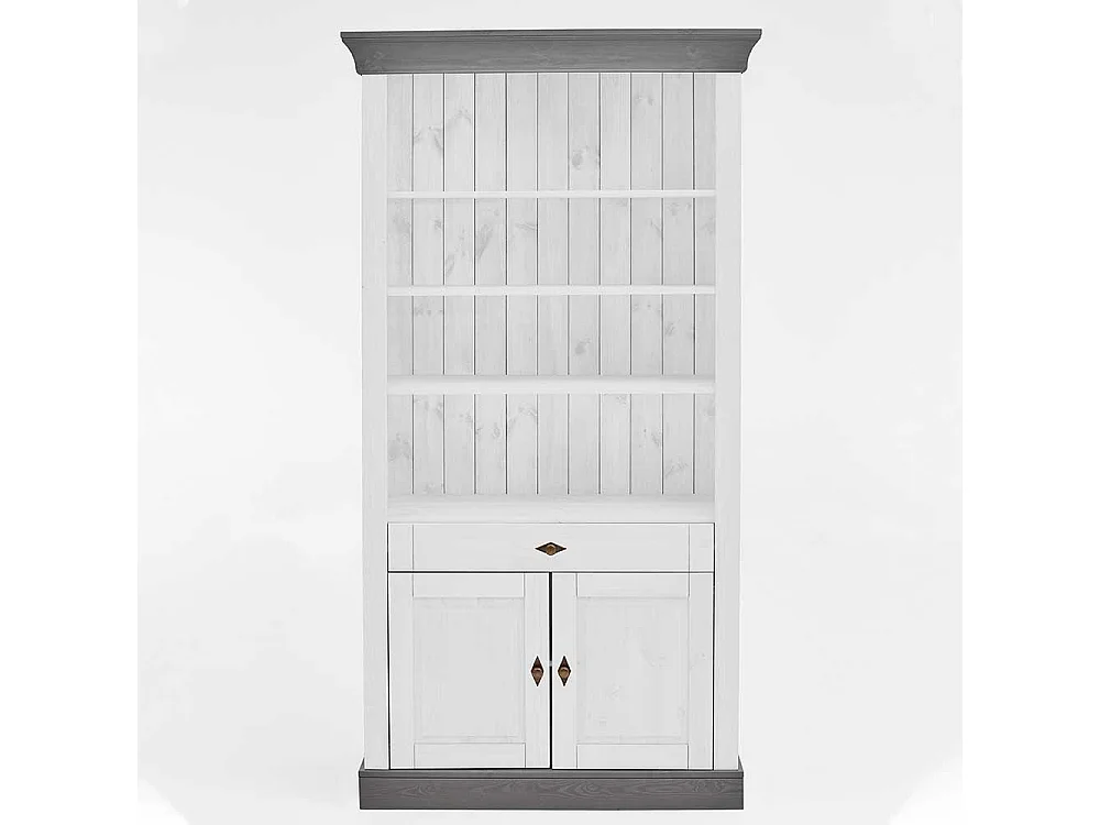 Holz Regal in Weiß und Grau Kiefer teilmassiv