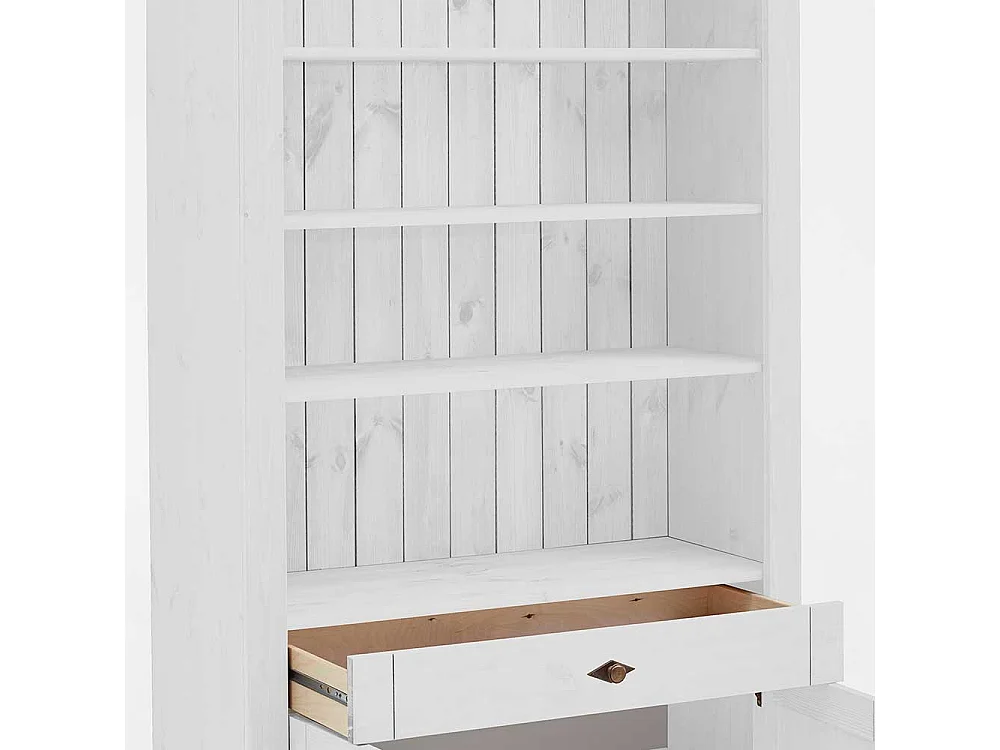 Holz Regal in Weiß und Grau Kiefer teilmassiv