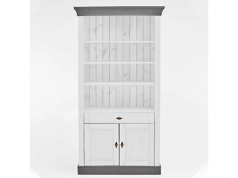 Holz Regal in Weiß und Grau Kiefer teilmassiv