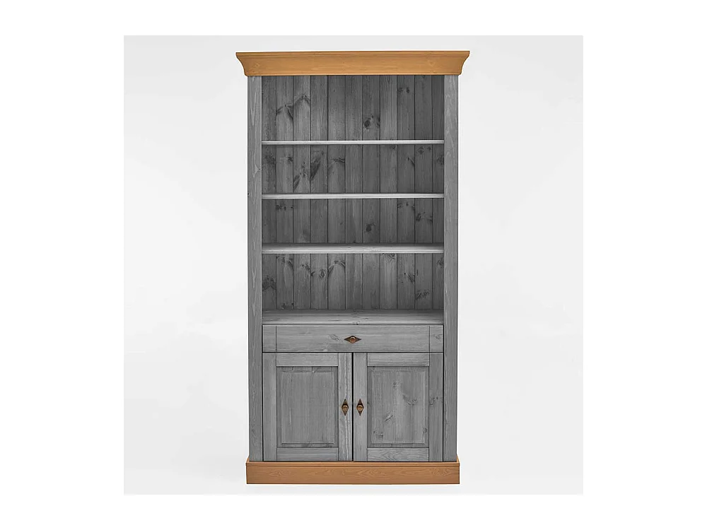 Regal in Grau Kiefer teilmassiv 2-türig