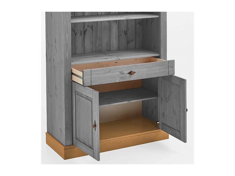 Regal in Grau Kiefer teilmassiv 2-türig