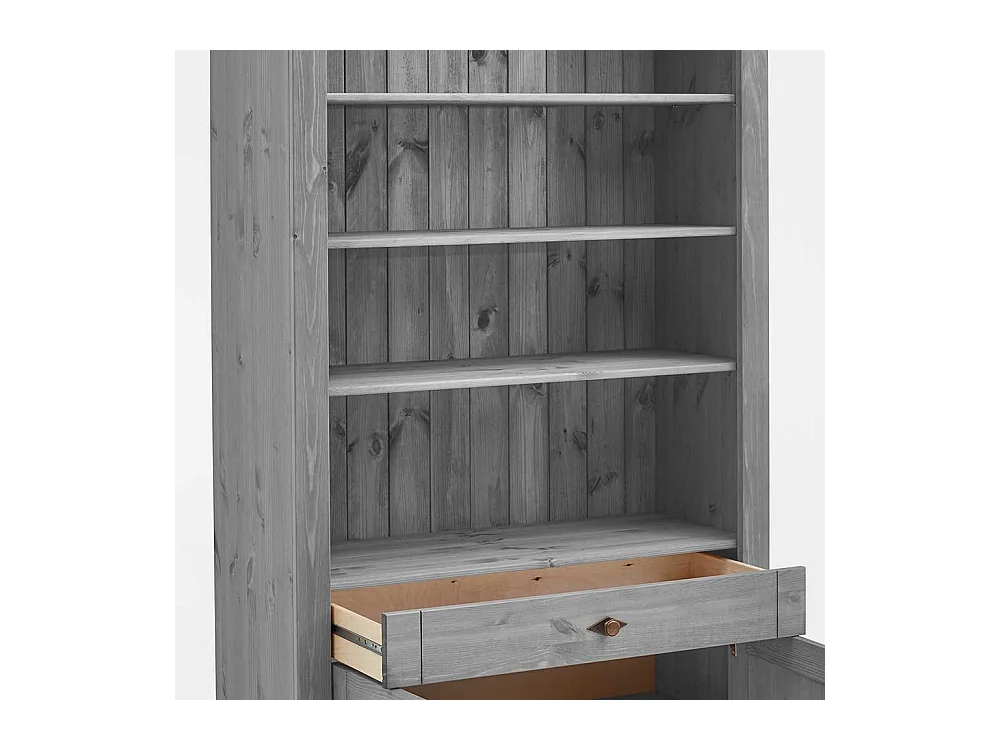 Regal in Grau Kiefer teilmassiv 2-türig