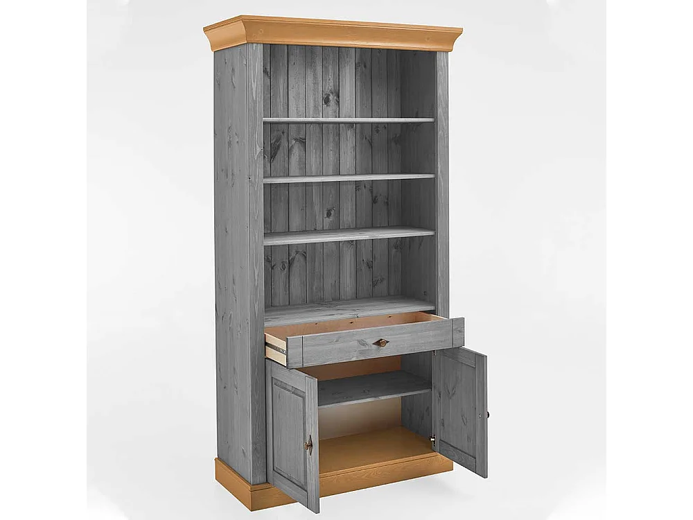 Regal in Grau Kiefer teilmassiv 2-türig