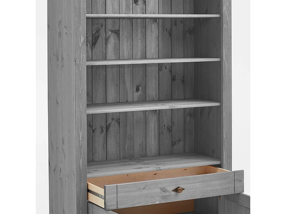 Regal in Grau Kiefer teilmassiv 2-türig