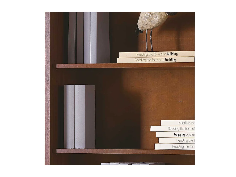 Klassisches Buch Regal in Nussbaumfarben 179 cm hoch - 32 cm tief