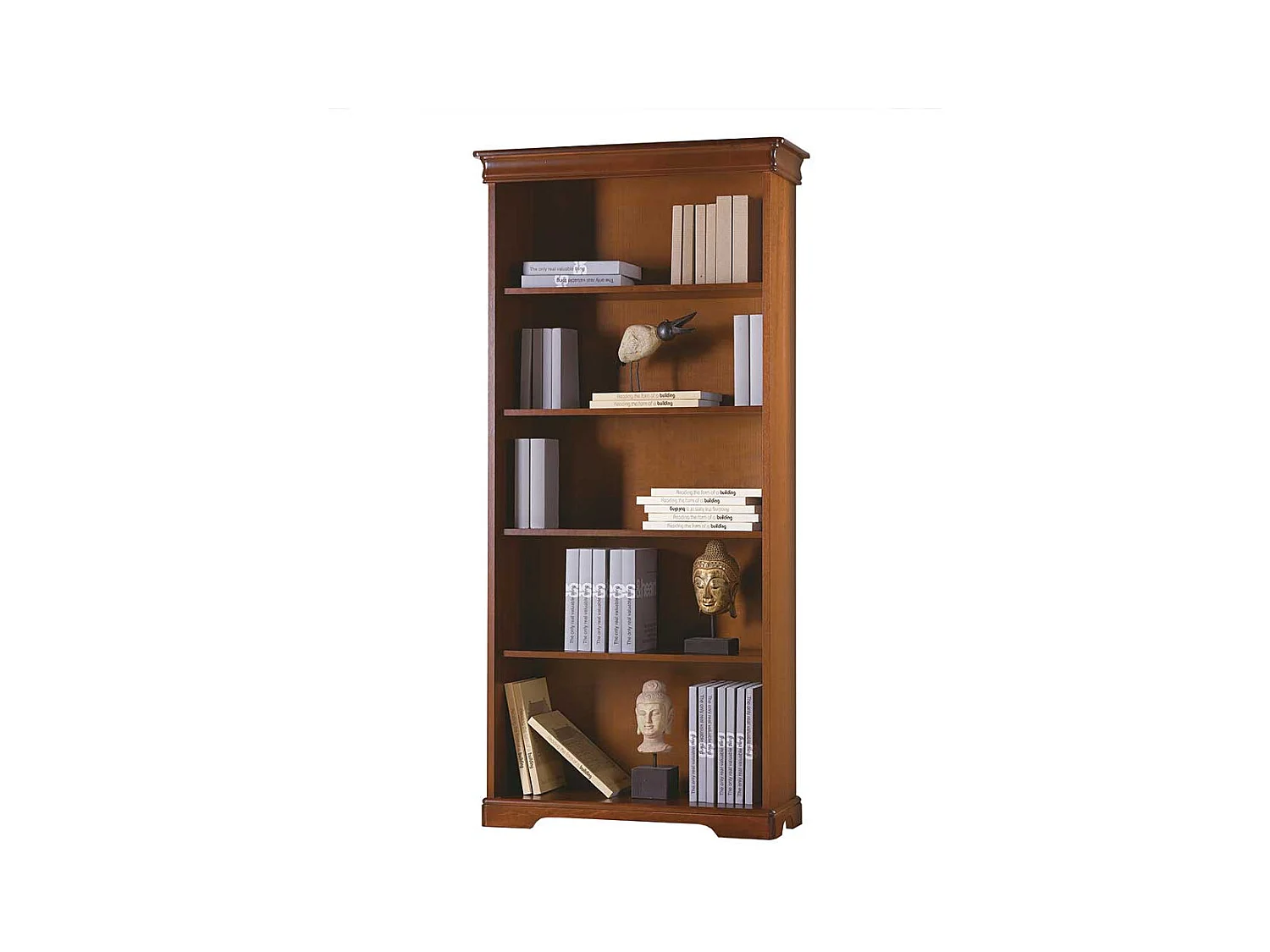 Klassisches Buch Regal in Nussbaumfarben 179 cm hoch - 32 cm tief