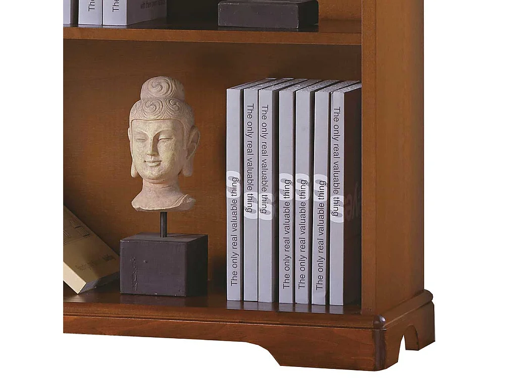 Klassisches Buch Regal in Nussbaumfarben 179 cm hoch - 32 cm tief