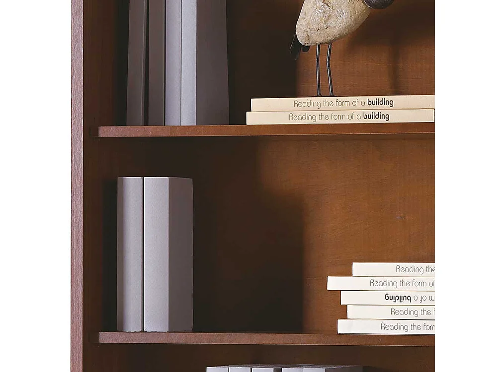 Klassisches Buch Regal in Nussbaumfarben 179 cm hoch - 32 cm tief