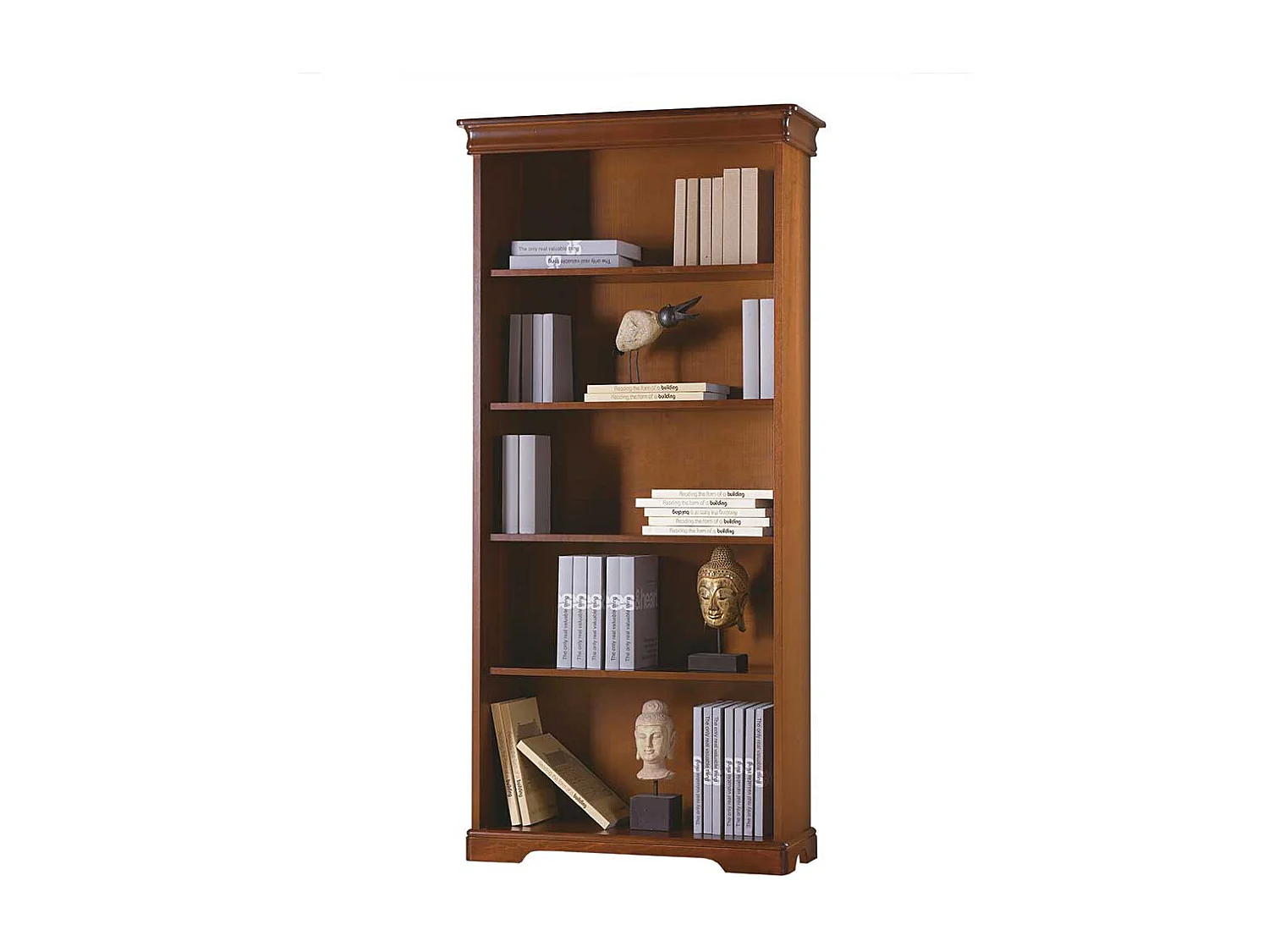 Klassisches Buch Regal in Nussbaumfarben 179 cm hoch - 32 cm tief