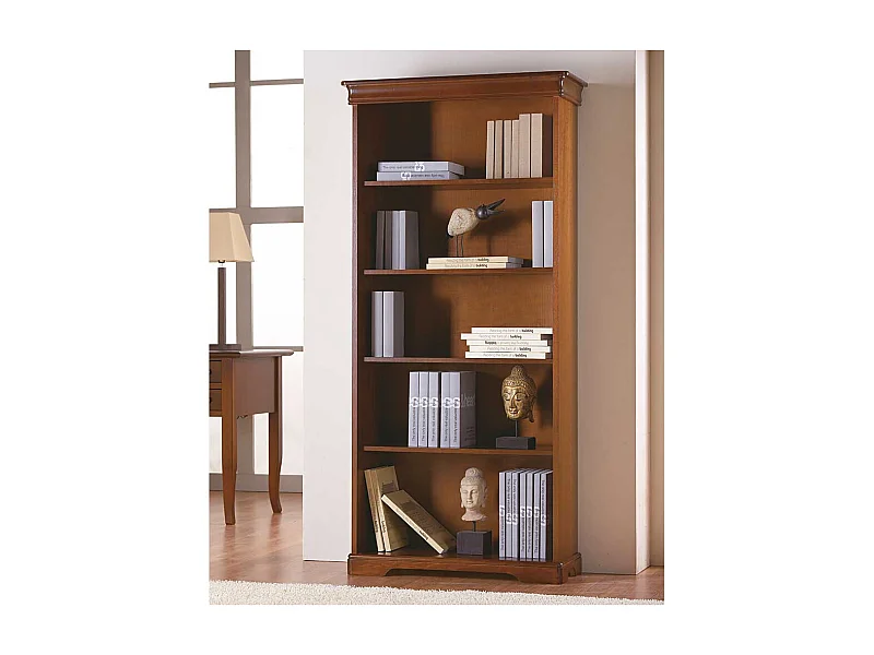 Klassisches Buch Regal in Nussbaumfarben 179 cm hoch - 32 cm tief