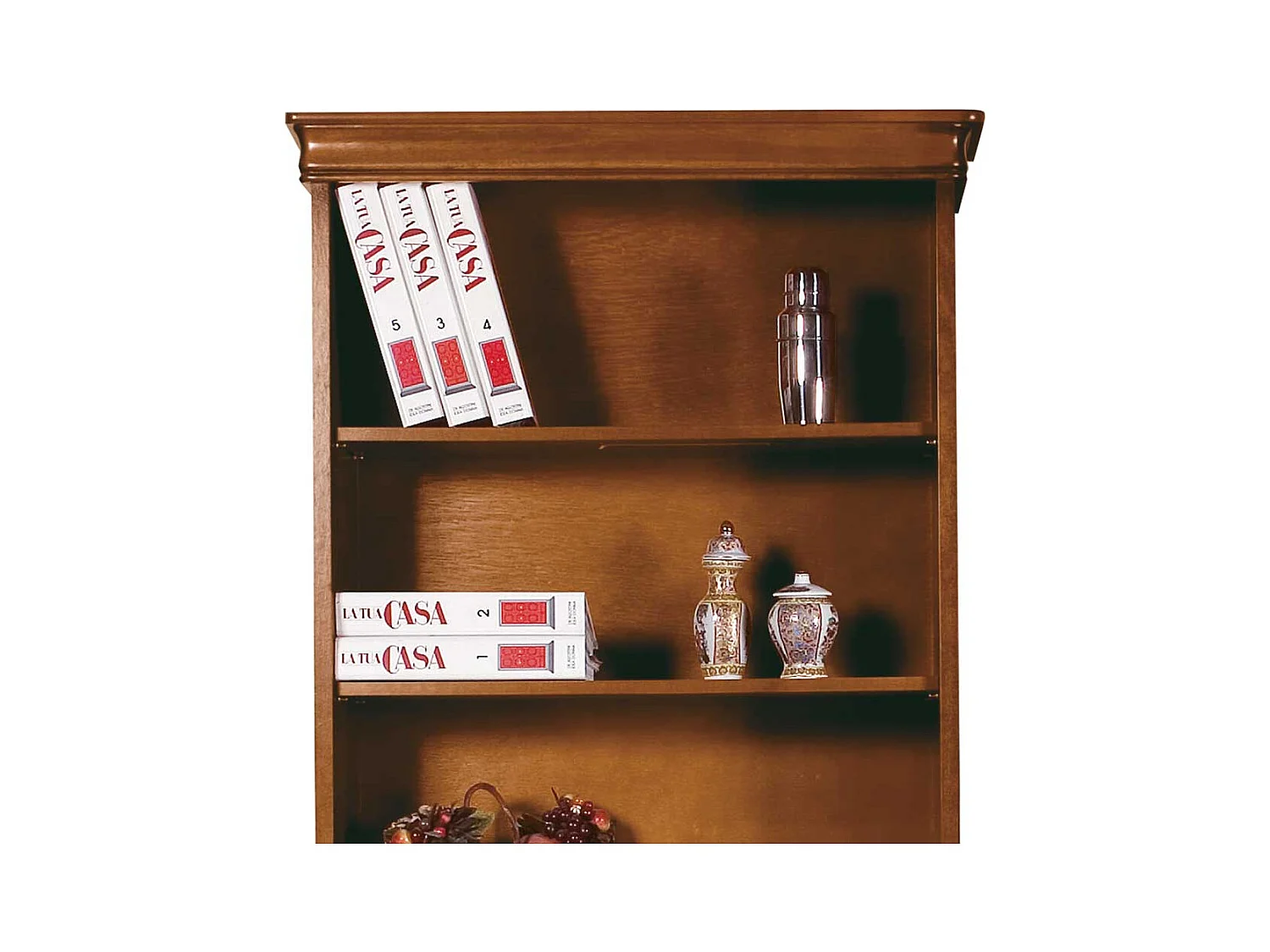 Bücherregal Luigi Filippo Stil in Nussbaumfarben 179 cm hoch