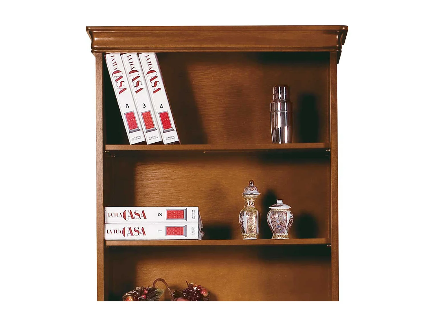 Bücherregal Luigi Filippo Stil in Nussbaumfarben 179 cm hoch