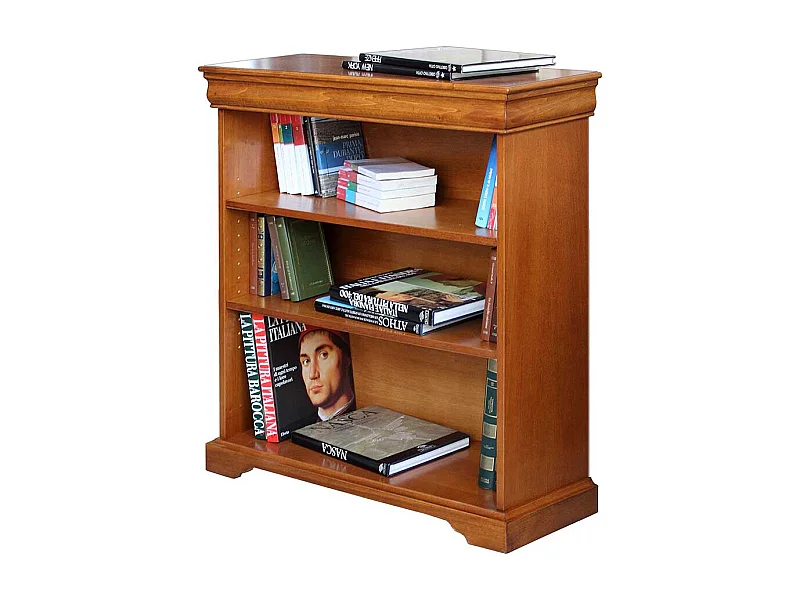 Klassisches Buchregal in Nussbaumfarben 92 cm hoch - 83 cm breit