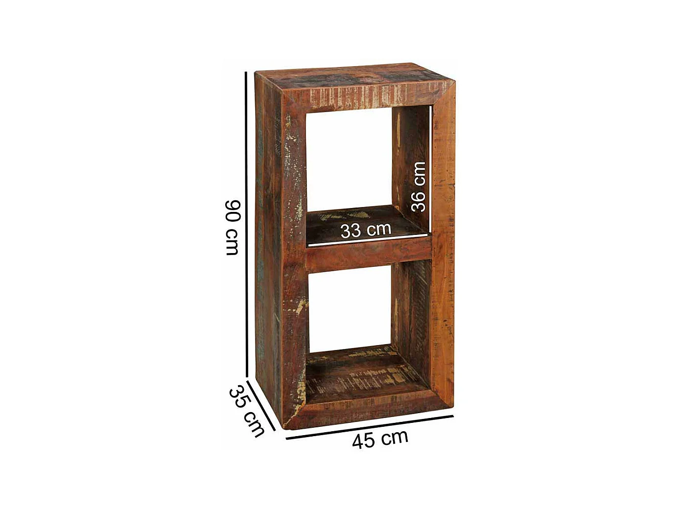 Kleines Regal im Shabby Chic Design Mangobaum Recyclingholz