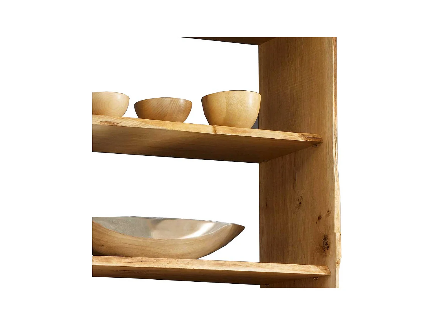 Massivholzregal aus Eiche Baumkanten