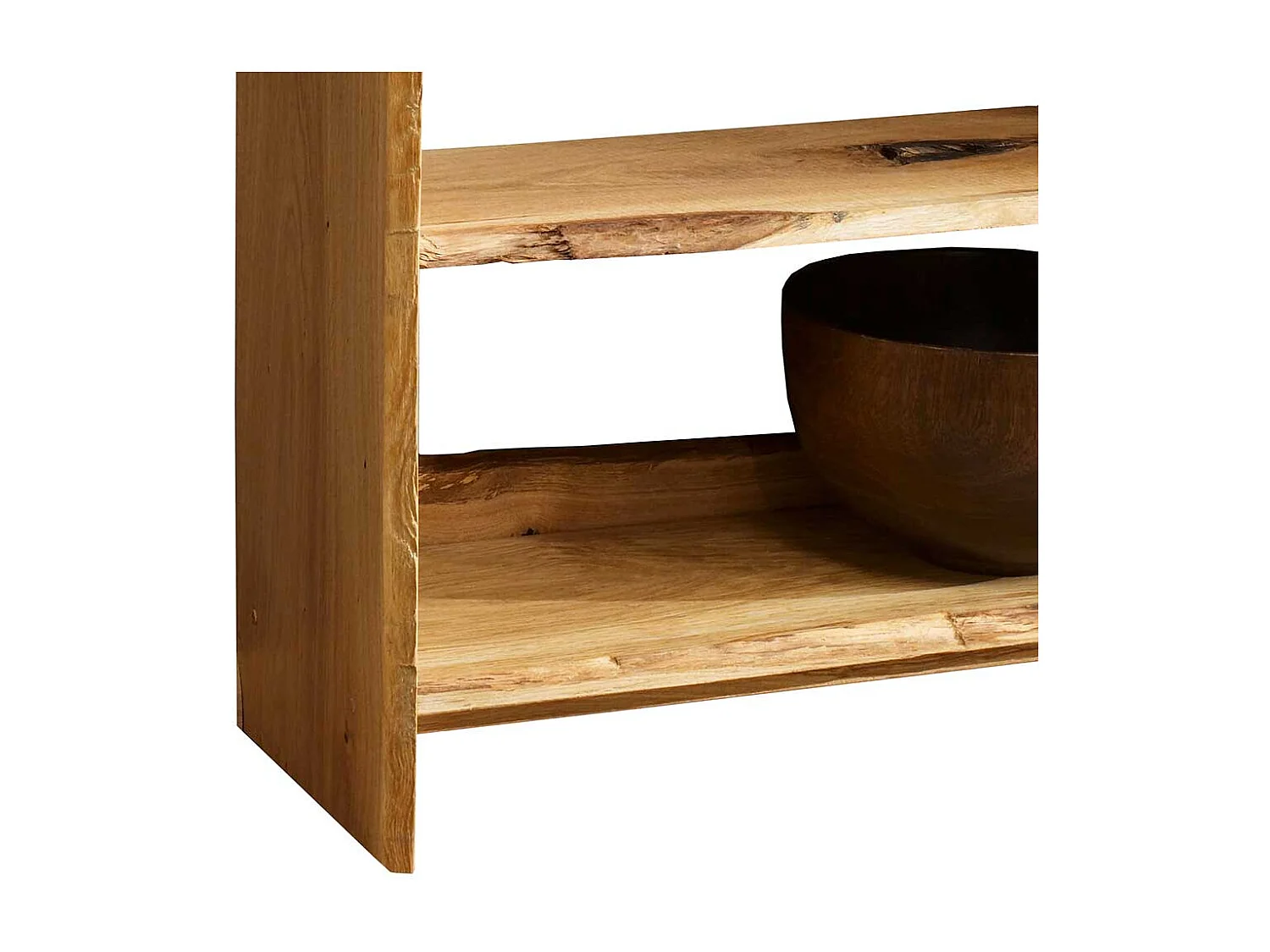 Massivholzregal aus Eiche Baumkanten