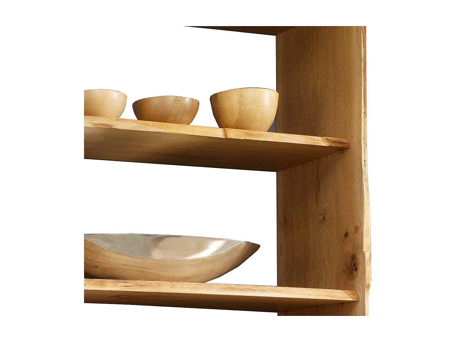 Massivholzregal aus Eiche Baumkanten