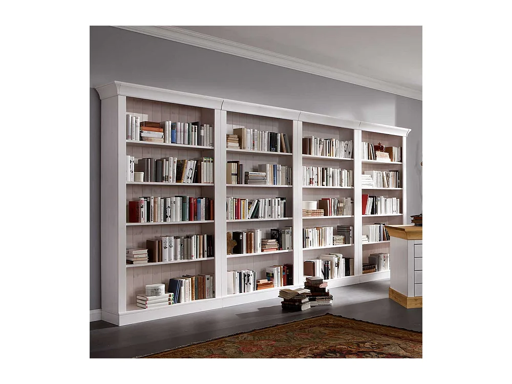 Standregal in Weiß Kiefer Massivholz