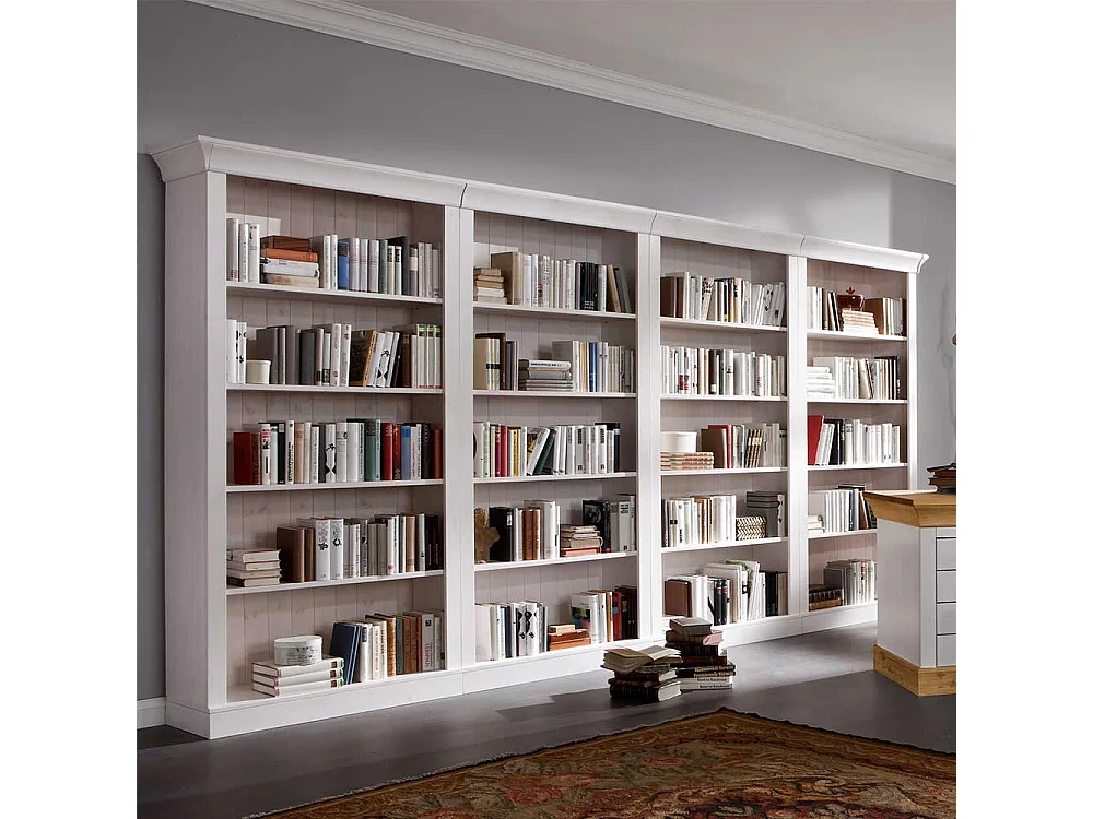 Standregal in Weiß Kiefer Massivholz