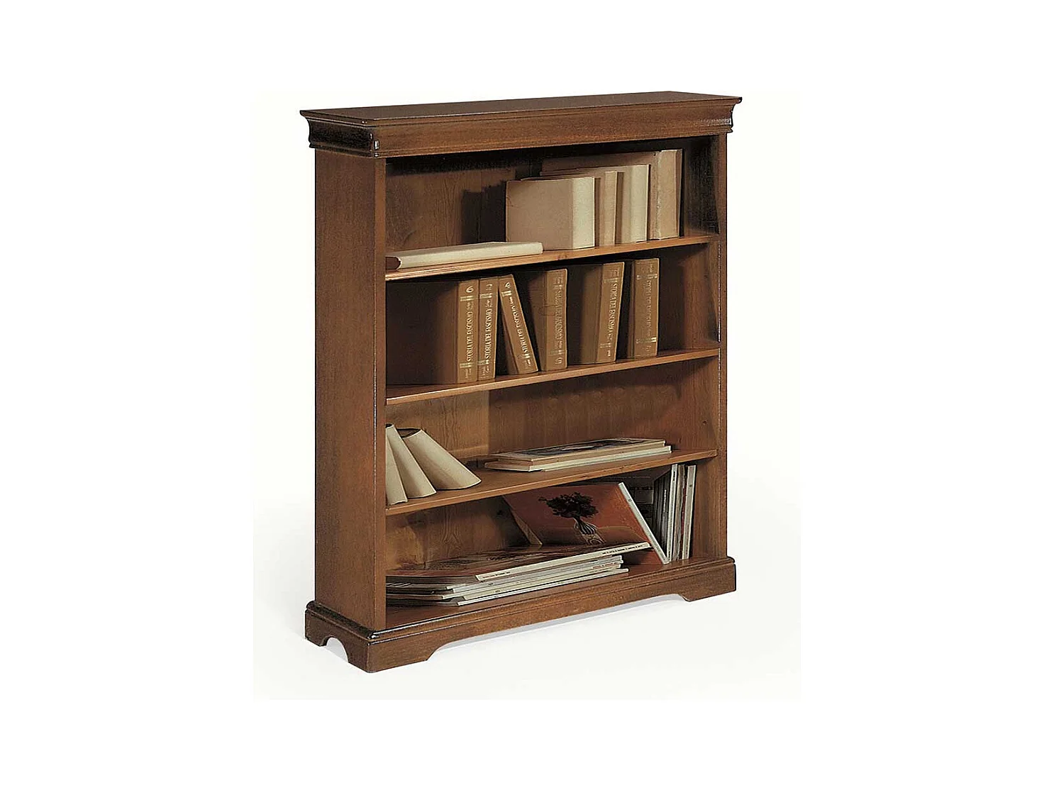 Holz Regal teilmassiv in Nussbaumfarben klassischen Stil