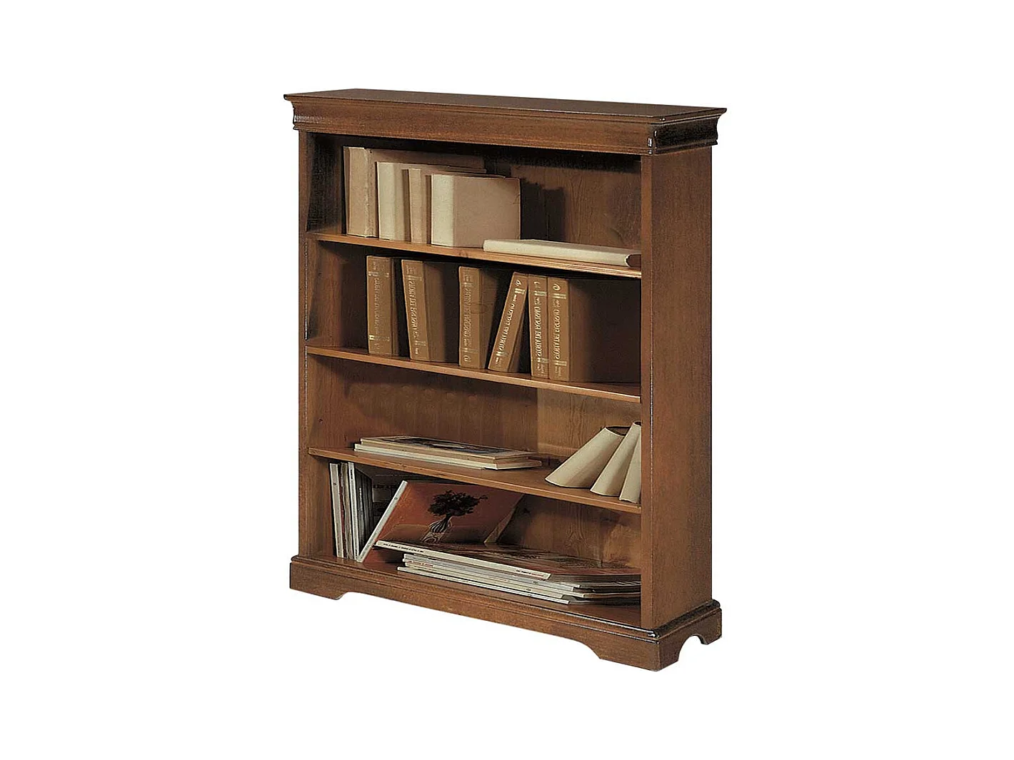 Holz Regal teilmassiv in Nussbaumfarben klassischen Stil