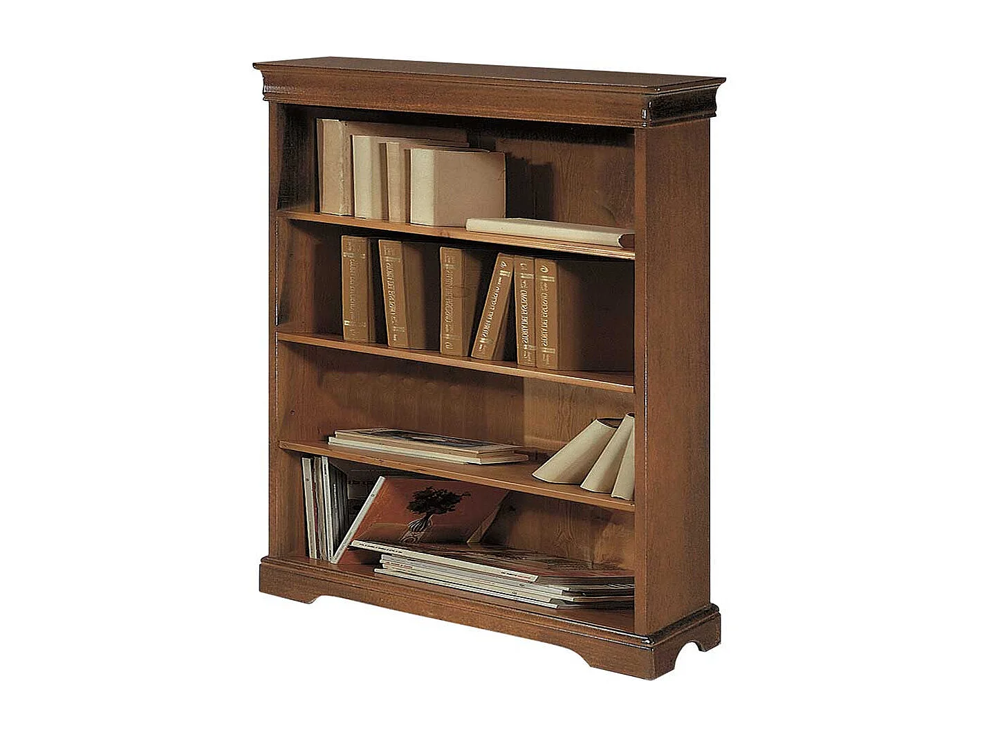 Holz Regal teilmassiv in Nussbaumfarben klassischen Stil