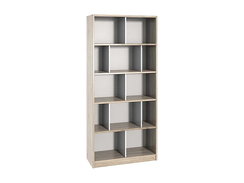 Buchregal modern in Eiche San Remo und Weiß 90 cm breit