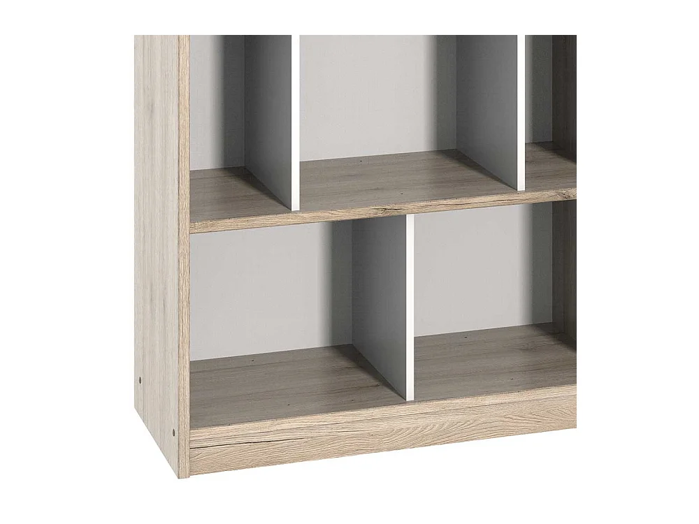 Buchregal modern in Eiche San Remo und Weiß 90 cm breit