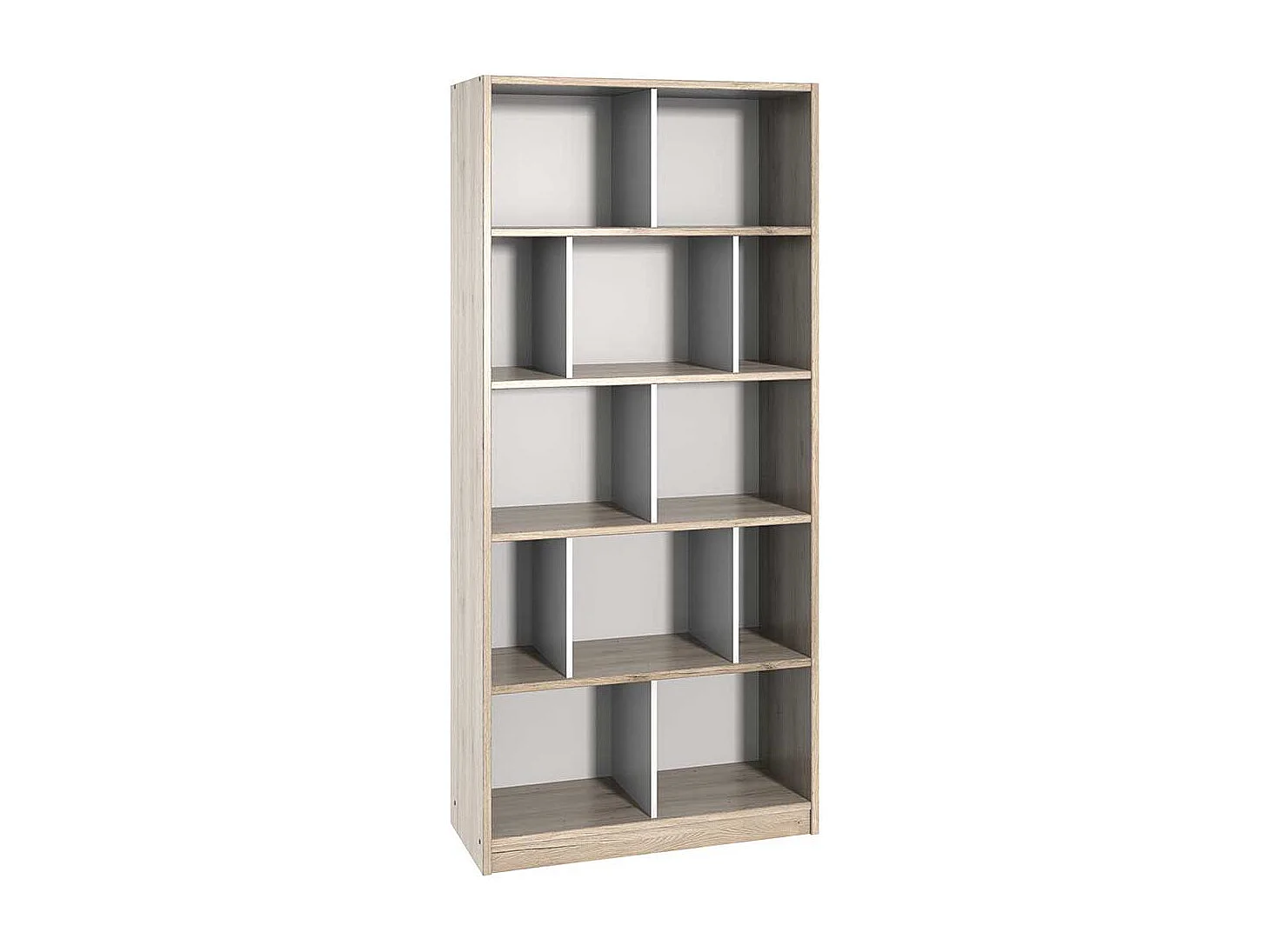 Buchregal modern in Eiche San Remo und Weiß 90 cm breit