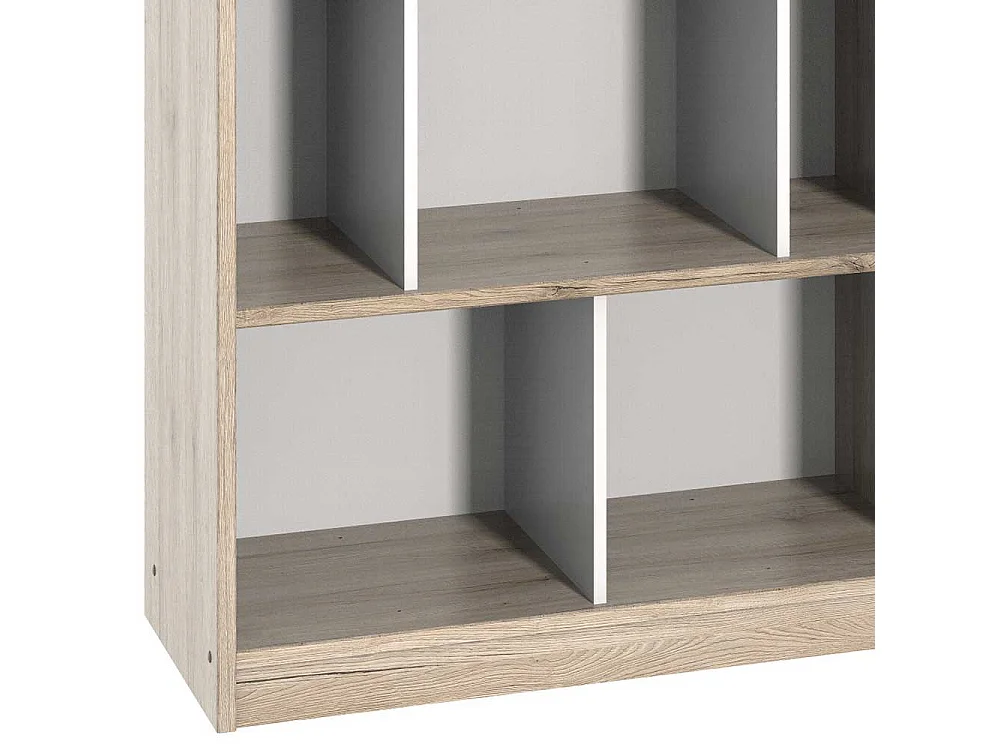 Buchregal modern in Eiche San Remo und Weiß 90 cm breit