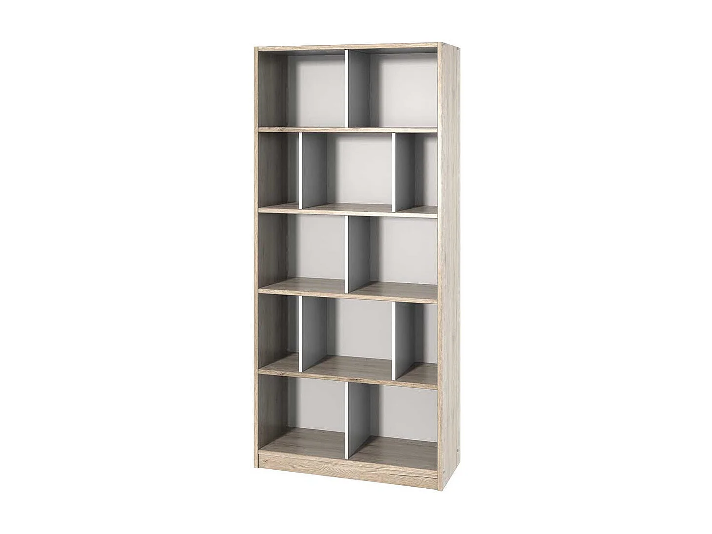 Buchregal modern in Eiche San Remo und Weiß 90 cm breit