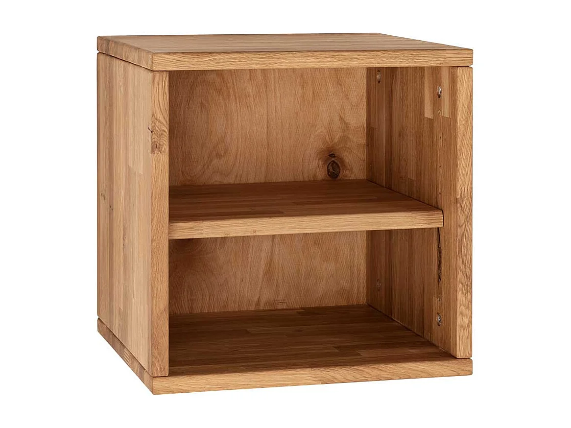Regalwürfel mit Einlegeboden aus Wildeiche Massivholz 38x38 cm