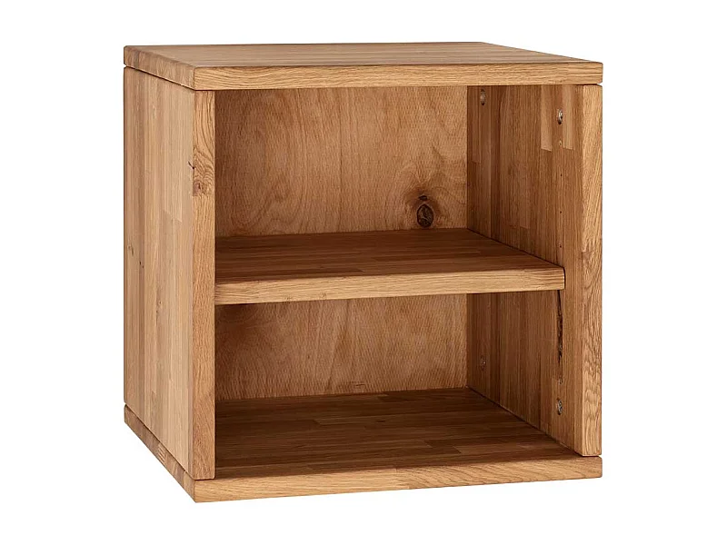 Regalwürfel mit Einlegeboden aus Wildeiche Massivholz 38x38 cm