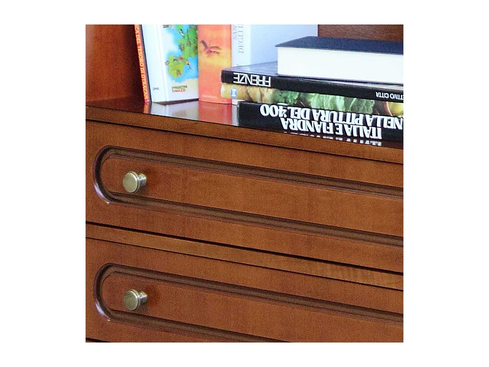 Regal mit zwei Schubladen in Nussbaumfarben klassischen Stil