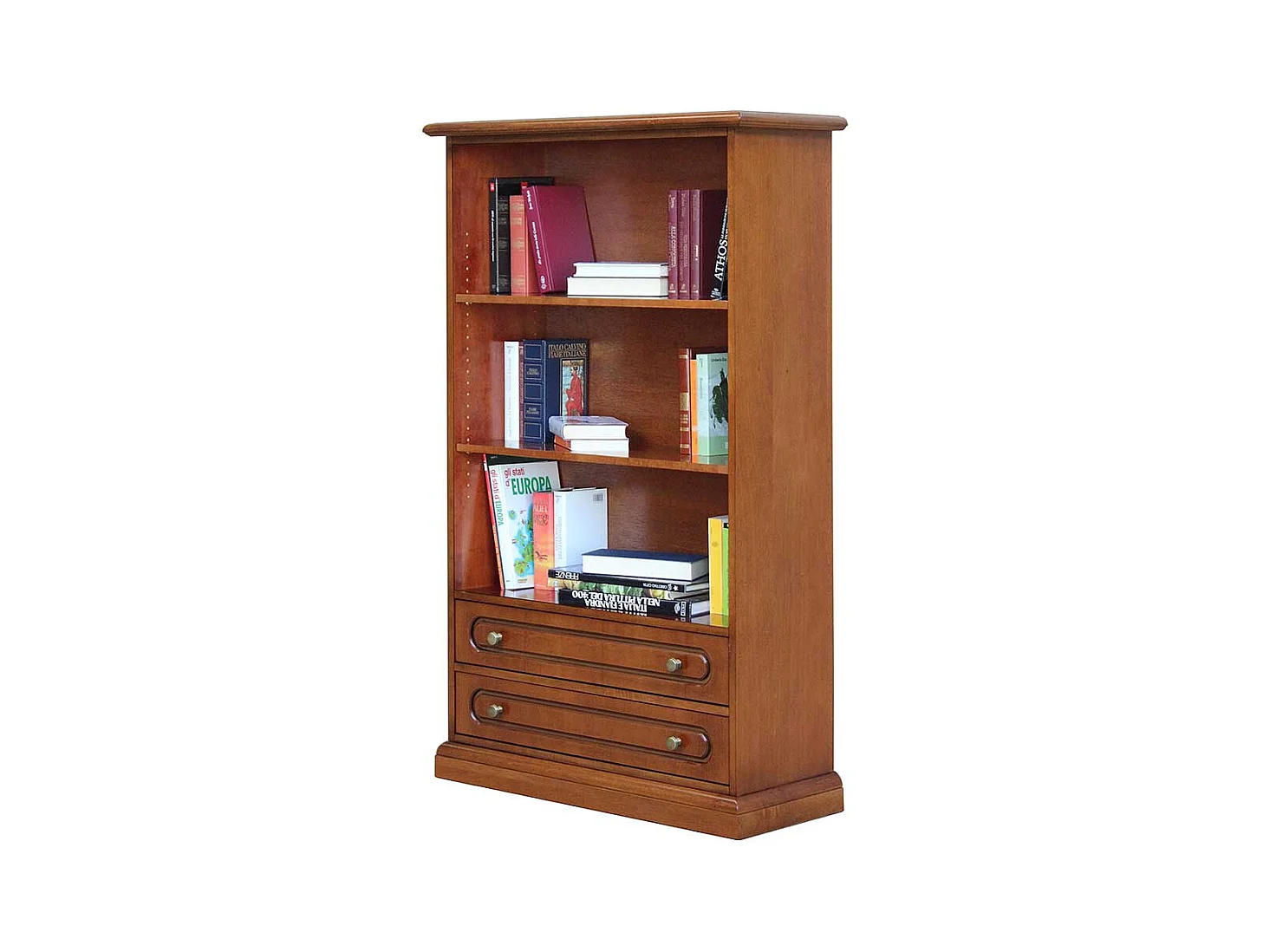 Regal mit zwei Schubladen in Nussbaumfarben klassischen Stil