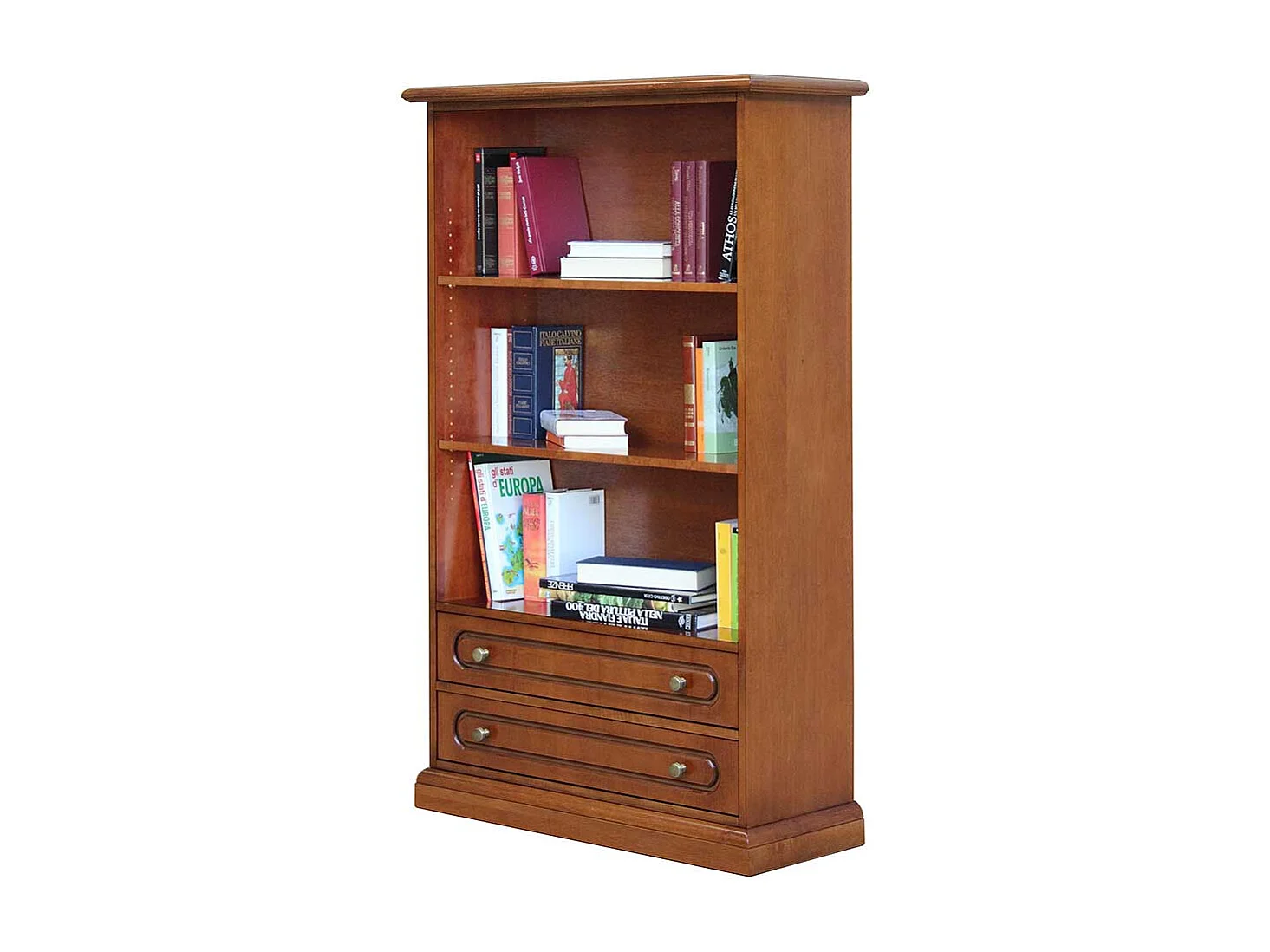 Regal mit zwei Schubladen in Nussbaumfarben klassischen Stil