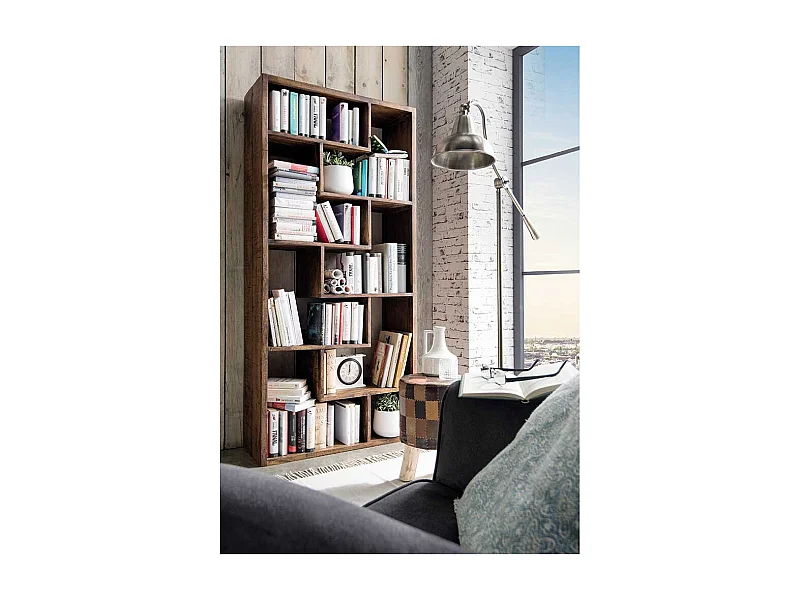 Wohnzimmer Regal aus Akazie und Mangobaum Massivholz sandgestrahlt