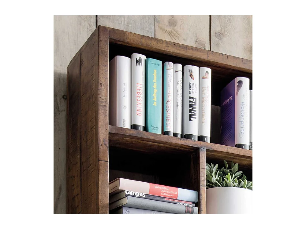 Wohnzimmer Regal aus Akazie und Mangobaum Massivholz sandgestrahlt