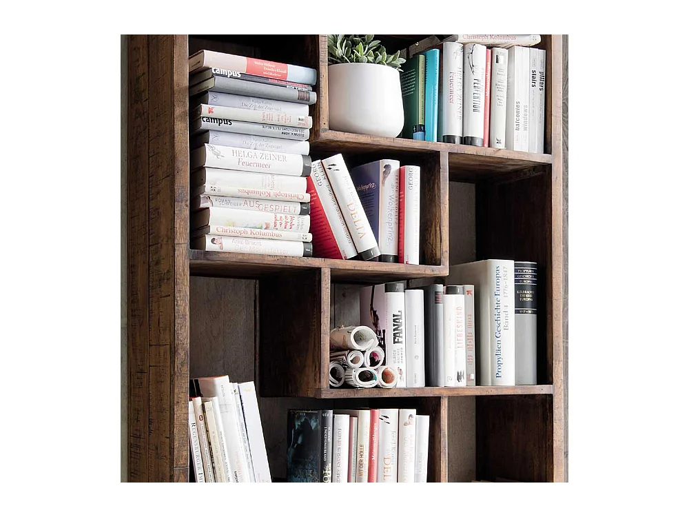 Wohnzimmer Regal aus Akazie und Mangobaum Massivholz sandgestrahlt