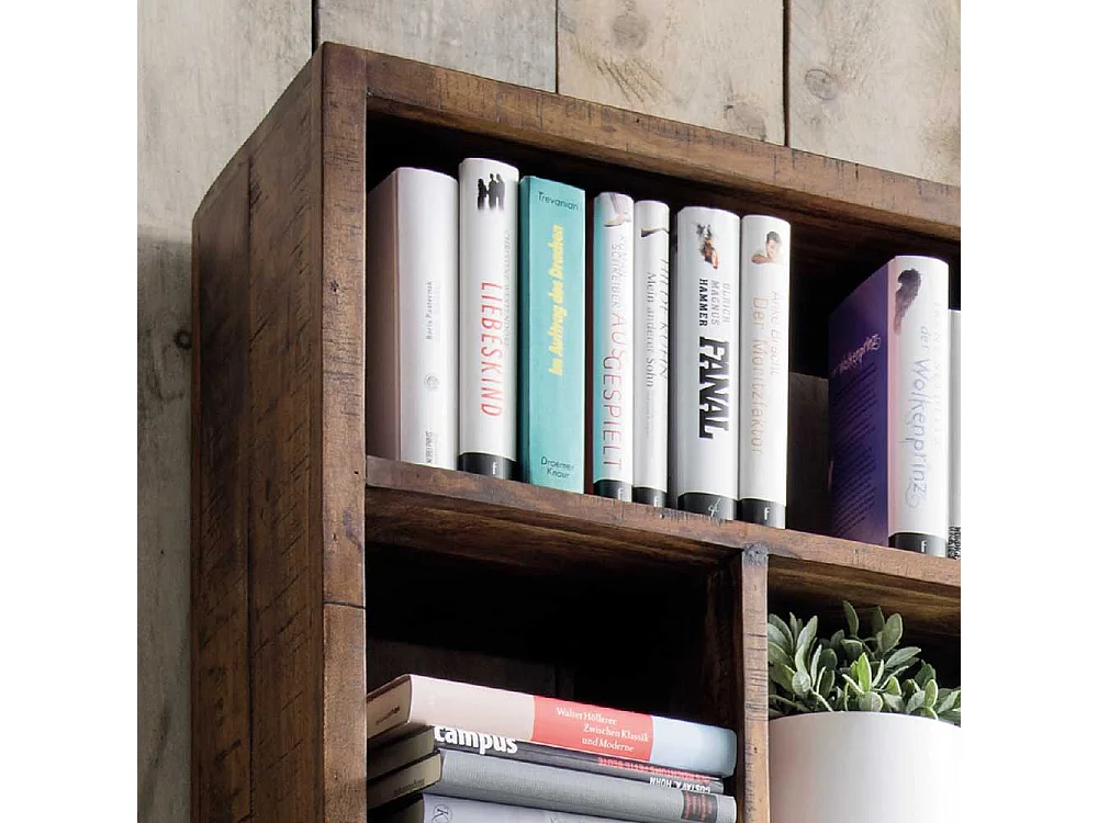 Wohnzimmer Regal aus Akazie und Mangobaum Massivholz sandgestrahlt