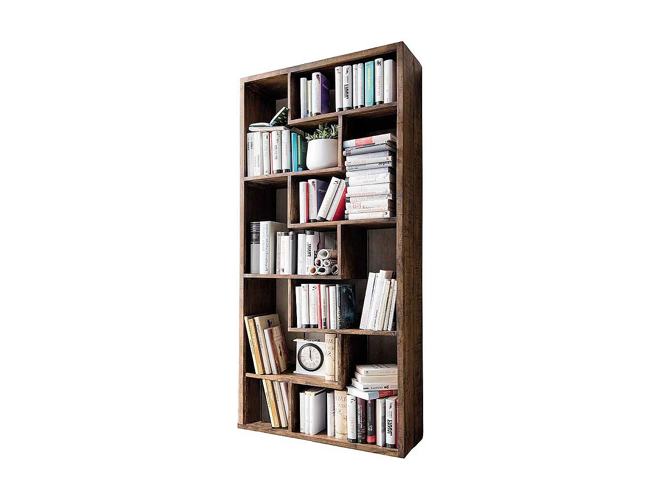 Wohnzimmer Regal aus Akazie und Mangobaum Massivholz sandgestrahlt