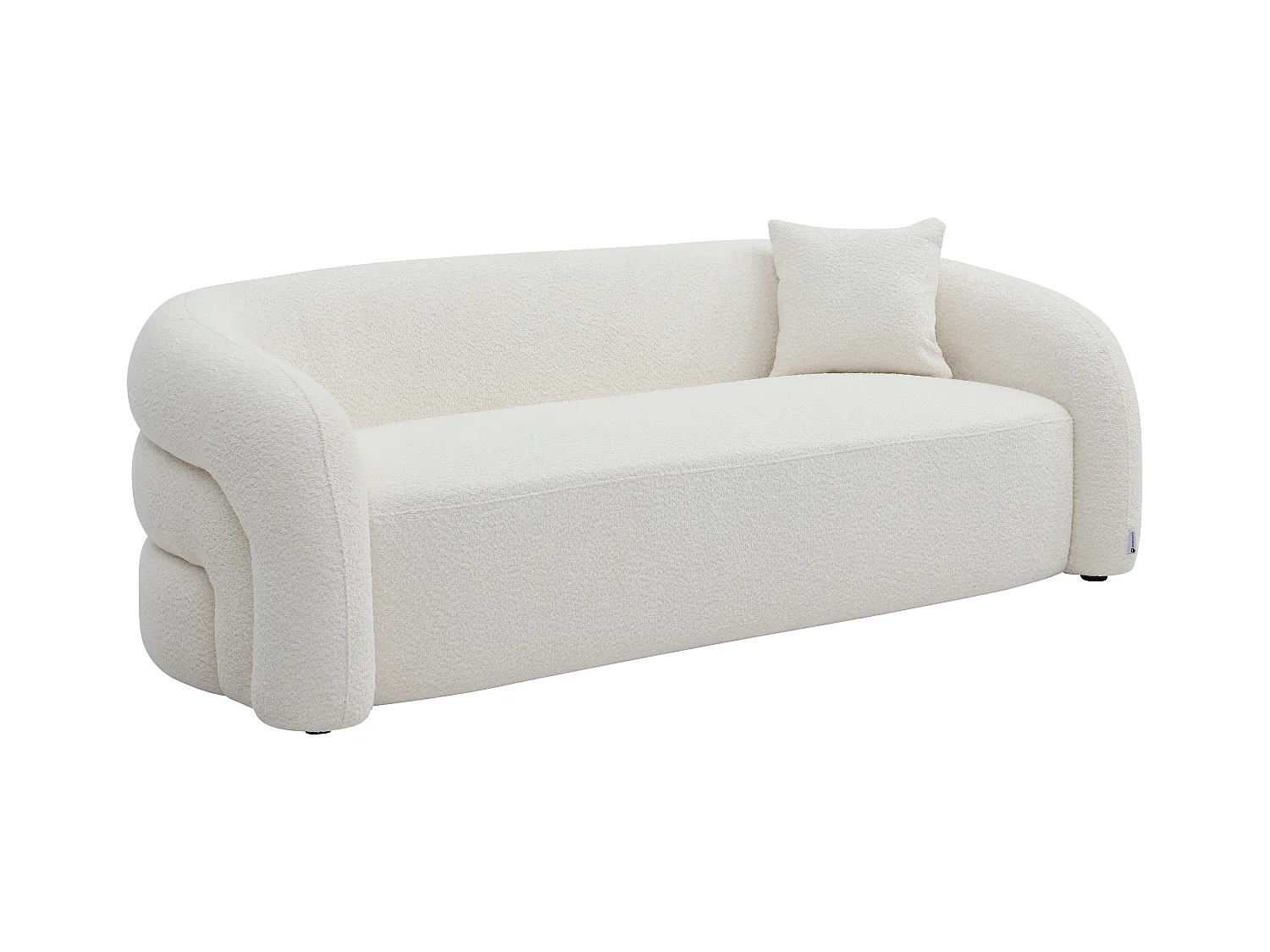 Canapé 3 places et fauteuil en tissu bouclette blanc LAPIOTA de Maison Céphy