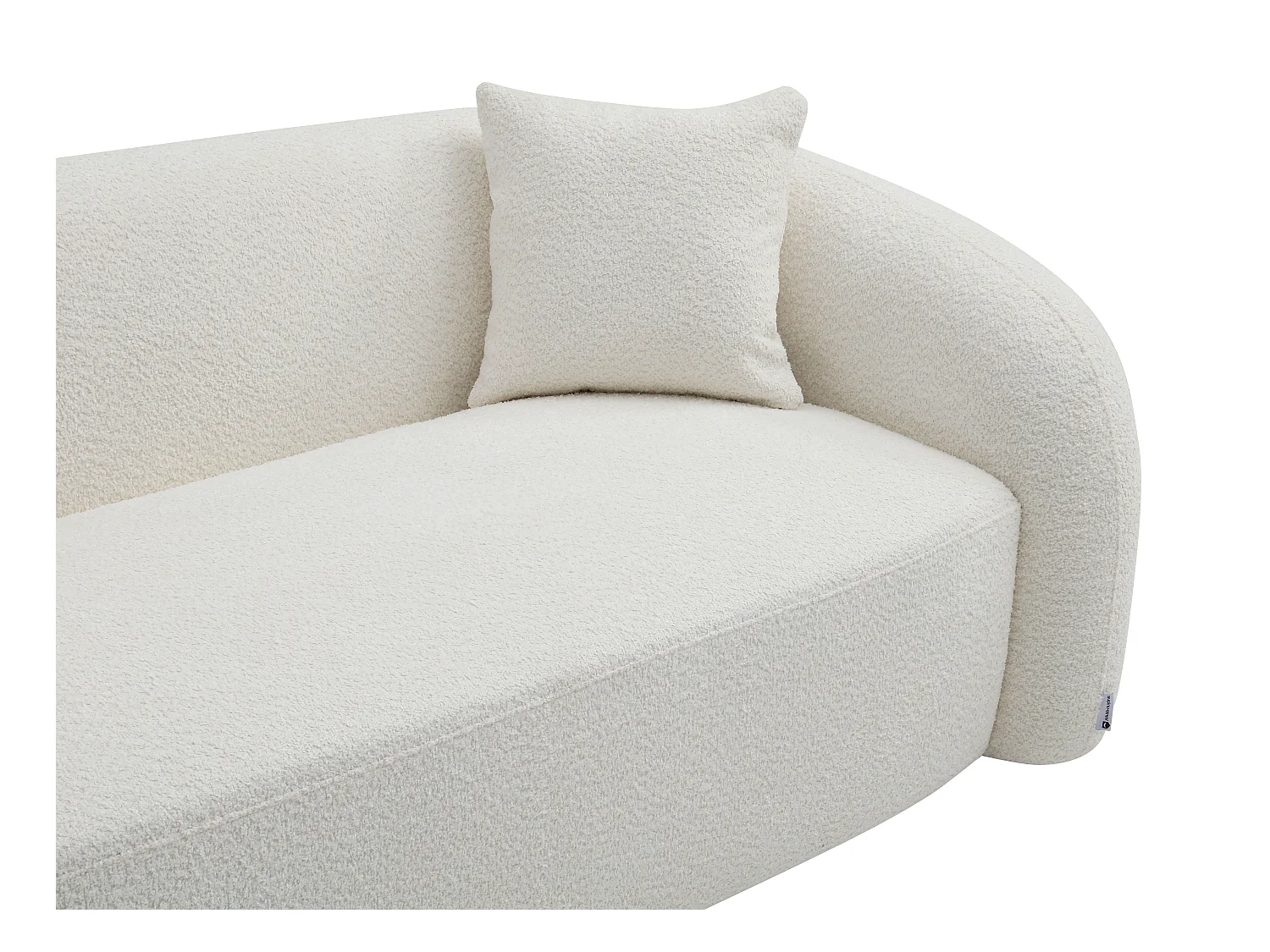 Driezits bank en fauteuil in witte bouclé stof LAPIOTA van Maison Céphy