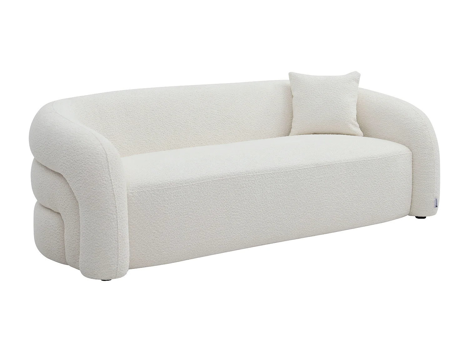 Canapé 3 places et fauteuil en tissu bouclette blanc LAPIOTA de Maison Céphy