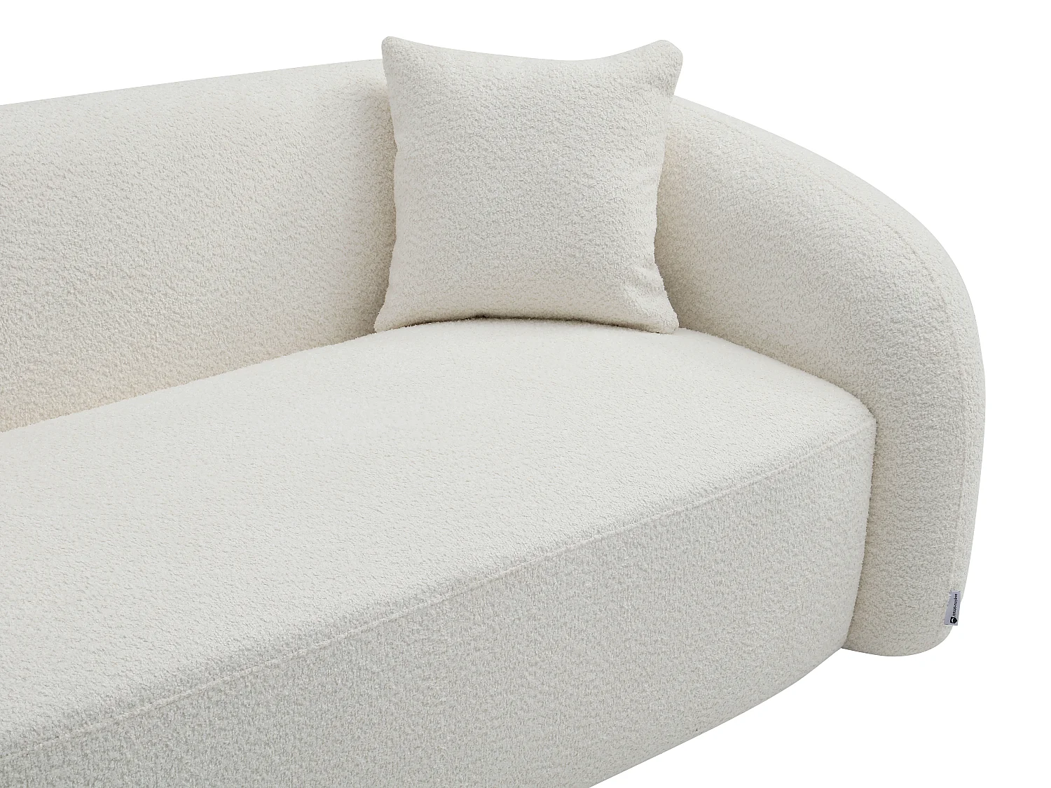 Canapé 3 places et fauteuil en tissu bouclette blanc LAPIOTA de Maison Céphy